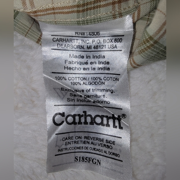 Carhartt Casual Green and Cream Button Down Shirt - Picture 5 of 8